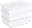 13 Liters Food Grade Dish Tubs with Lids, Restaurant Bus Tub Boxes Set of 3, White