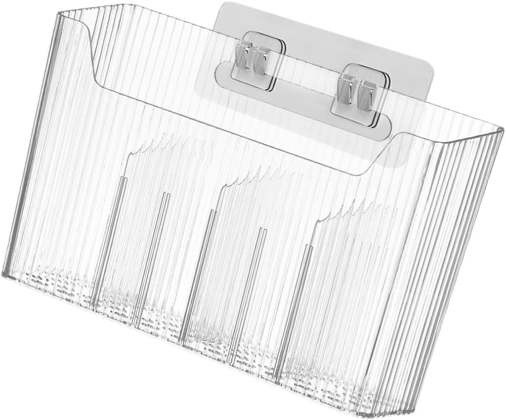 Cabilock Wall Hanging Storage Basket Organizer for Kitchen and Bathroom Lightweight Pet Wall Baskets with Drainage for Easy Access to Sundries and Toiletries Clear Transparent Design