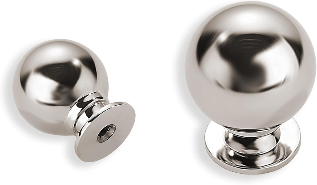 10 Pack Modern Polished Nickel Knobs: Cabinet & Furniture Knobs