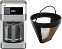 Braun KF6050WH BrewSense Drip Coffee Maker,12 oz, White & Gold Tone Permanent Coffee Filter, Reusable #4 Cone Shaped, No Paper Filter Needed, Fits Coffee Makers Series 7 & Series 9, BRSC002,Black