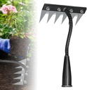 2025 Iron Weeding Rake 2.0,Iron Rake for Gardening and Weedings,5/6/7/8 Teeth Carbon Steel Heavy Duty Hand Weeder,Hand Weed Puller Tools for Dethatching, Lawn Soil Loosening & Weeding Tool (6-Teeth)
