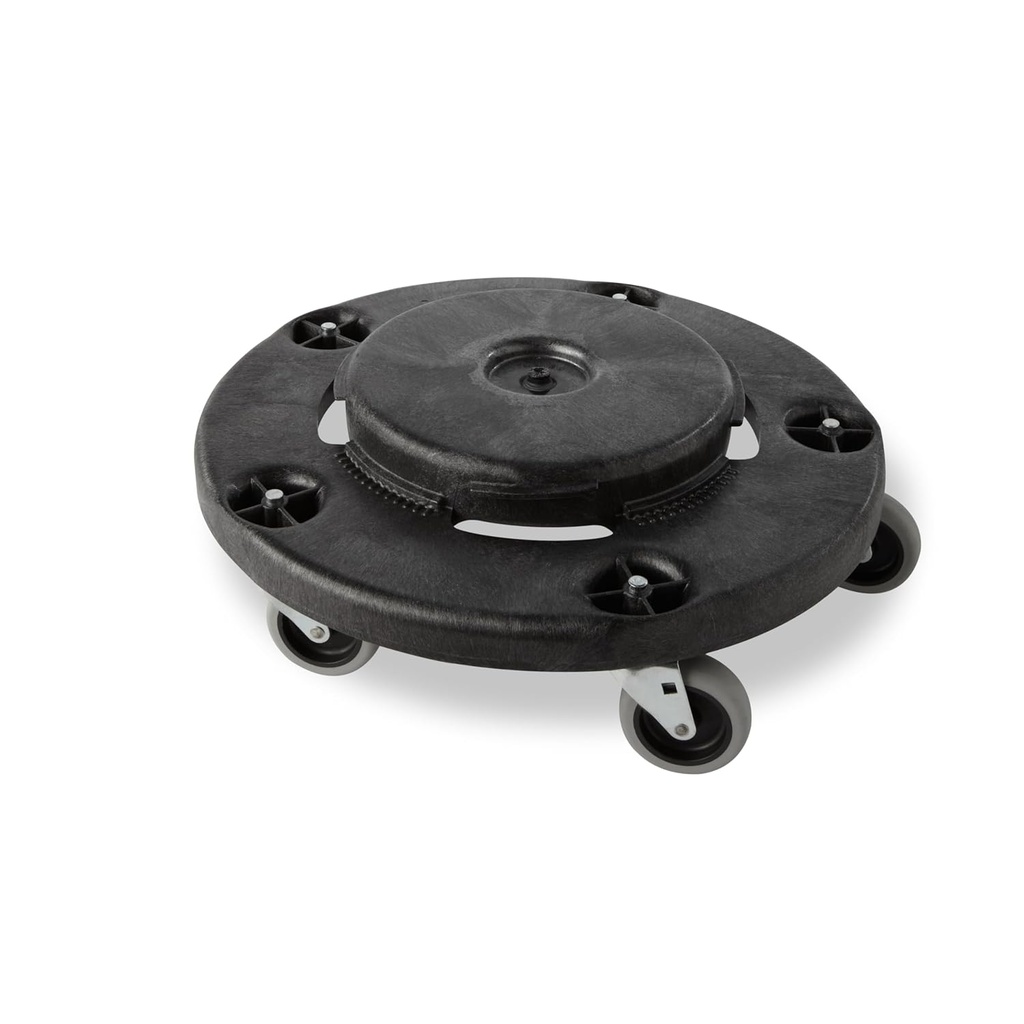 Rubbermaid Commercial Products BRUTE Dolly Black Fits 20 gallon, 32 gallon, 44 gallon, and 55 gallon BRUTE Containers, for Restaurants/Back of House/Offices/Warehouses/Airports/Commercial Environments