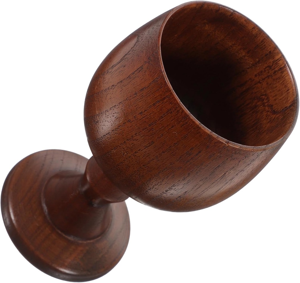 VICASKY Vintage Handmade Wooden Wine Goblet with Natural Aroma and Interlocking Grain Creative Smooth Touch Water Cup for Home Dining and Decorative Gift