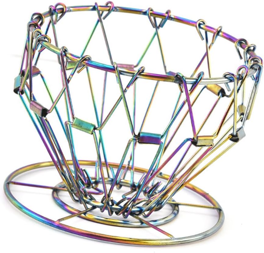 Collapsible Outdoor Pour Over Coffee Dripper,Portable Stainless Steel Reusable Coffee Dripper for Hiking, Camping, Home, Office，Traveling,Suit for Cake Filter and V60 Fiter-