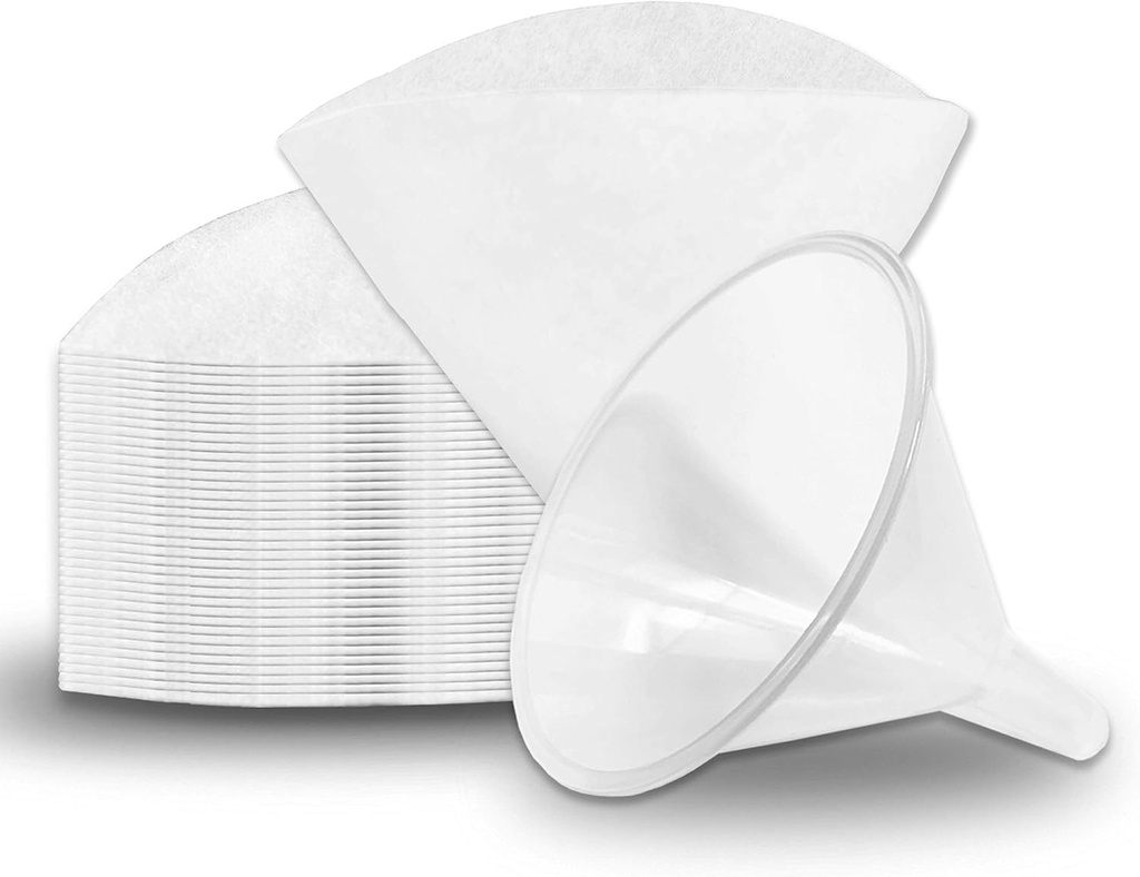 Birllaid Non Woven Filter Cones Filter Cooking Oil Clean Filtering Deep Fryer, Package of 1 Cone Holder and 50 Filter Cones