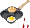 4-Cup Egg Pan Nonstick, and Granite Egg Frying Pan, Versatile Breakfast Skillet for Eggs, Pancakes, Plett, Crepes, Compatible with Gas Stove and Induction Cooktop