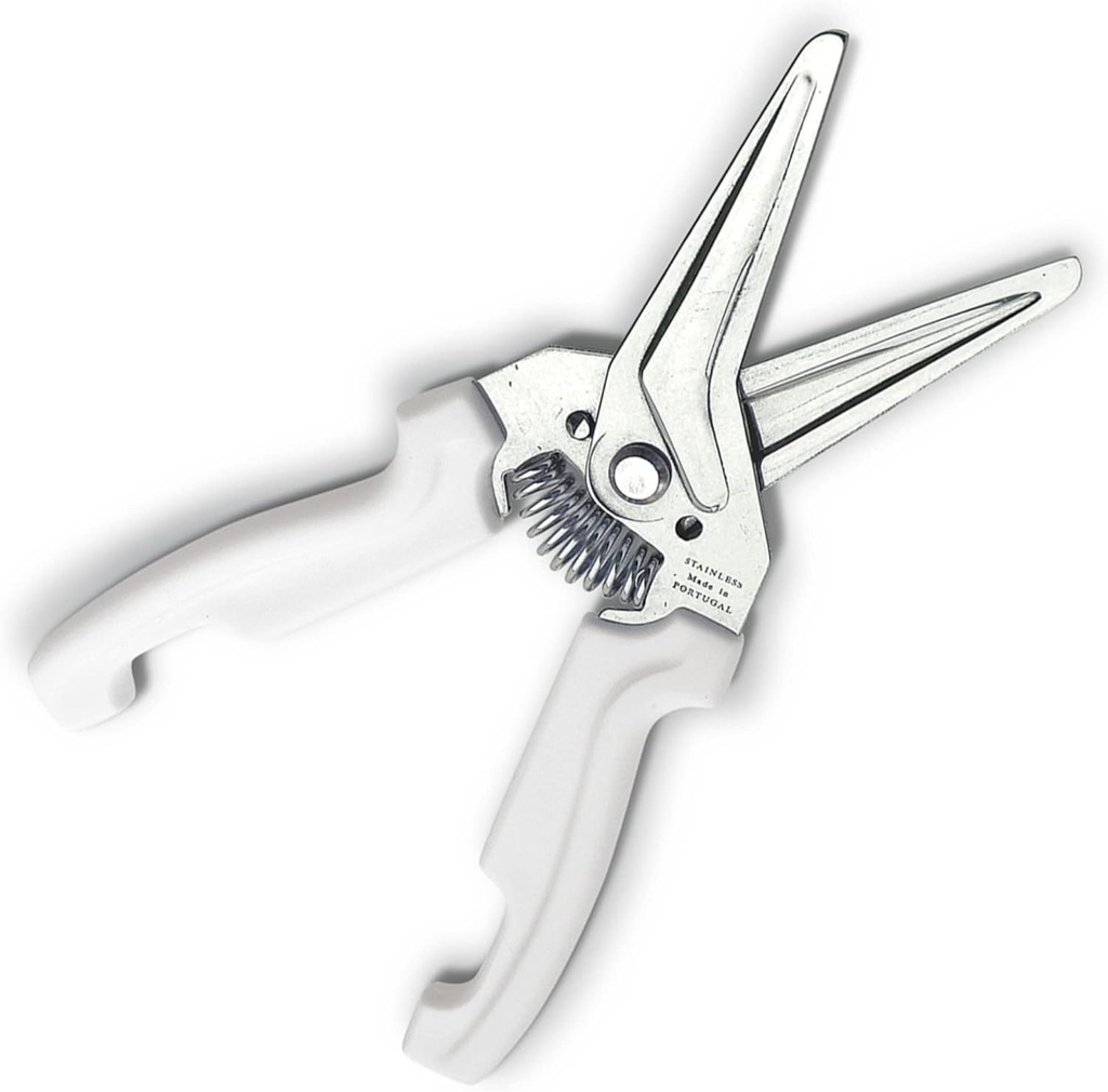 JERO Spring Assisted Stainless Steel Kitchen Shears with Holder - Perfect For Herbs, Floral Trimming and Kitchen Use - Made In Portgual - Make Cutting Easier For Weak Or Tired Hands