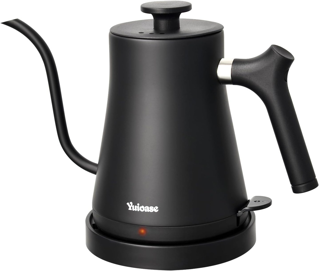 Electric Gooseneck Kettle, 304 Stainless Steel Coffee Kettle, Auto Shutoff Anti-dry Protection, Classic Pour-over Coffee & Tea,Matte Black 1.0L-1200W Fast Boiling Water Boiler by YUIOASE