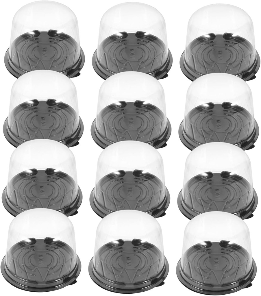 50Pcs Clear Cake Containers with Lids Portable Small Plastic Cake Boxes Lightweight Bakery Packaging for Party Favors and Festivals