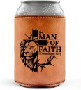 Birthday Gifts for Men, Dad Birthday Gift, Can cooler for men, Leather beer can cooler with foam lined, Engrave gifts for Dad, Retirement Gifts for Men (Man1)