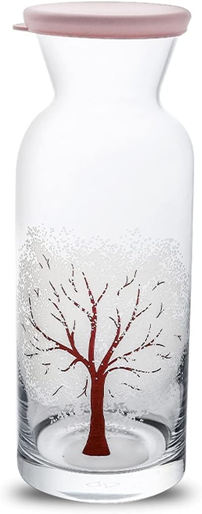 Iced Tea Jug Creative Glass Pitcher with PP Cover Household Transparent Water Bottle Great for Iced Tea, Sangria, Lemonade, and More（40.5 Oz） Juice Pitcher ( Color : Gold )