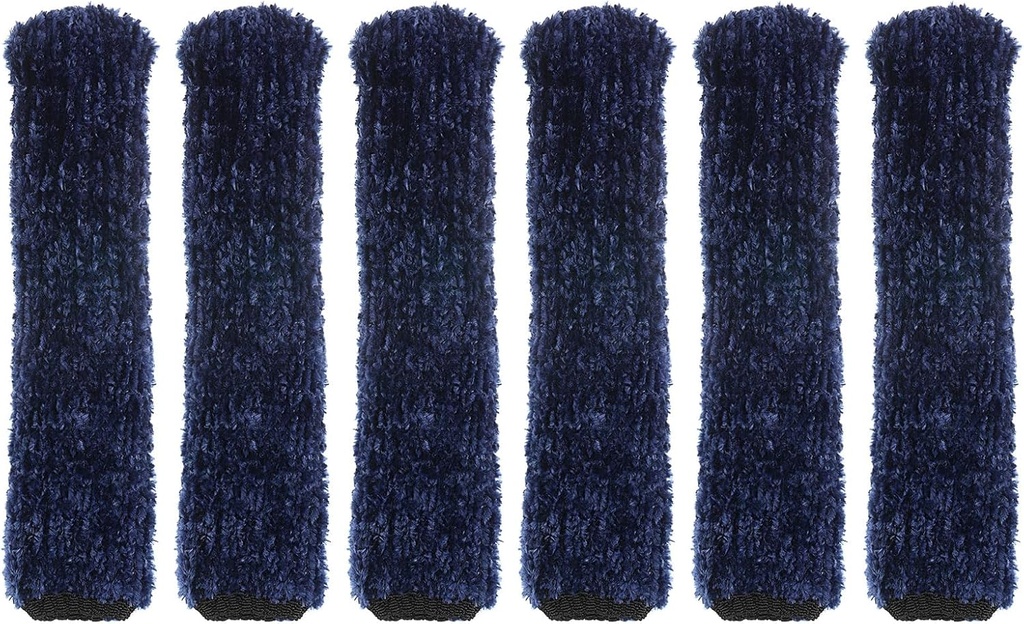 uxcell 6Pcs Door Handle Covers, Plush Knitted Anti-Scald Door Knob Protector Door Knob Cover for Hot Doors and Cold Doors, Navy Blue