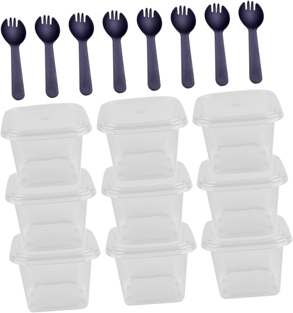 Cabilock 50 Pack Baking Cake Takeout Boxes Disposable Cupcake Boxes Food Grade Plastic for Bakery Supplies