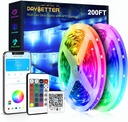 DAYBETTER Led Strip Lights 200 ft (4 Rolls of 50 ft) Ultra Long Smart Light Strips with App Voice Control Remote, RGB Music Sync Color Changing Lights for Bedroom, Kitchen, Party,Home Decoration