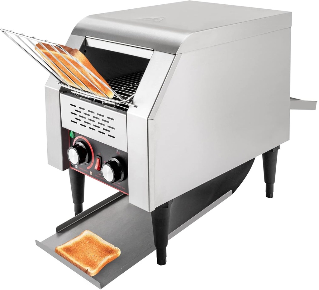 Commercial Conveyor Toaster, Electric Heavy Duty Bread Toaster Wide Slots Countertop Bread Making Machine, Suitable for Baking Doughnuts, Fits Coffee Shops Resturant (150 Slices)