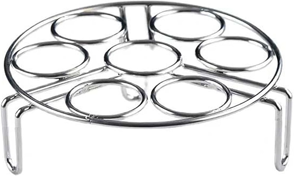 Egg Steaming Rack, 6.2 Inch 7 Egg Hole Round Food Grade Stainless Steel Steamer for Food Steaming, Cooling and Roasting Cooking in Kitchen and Outdoors (1 pcs)