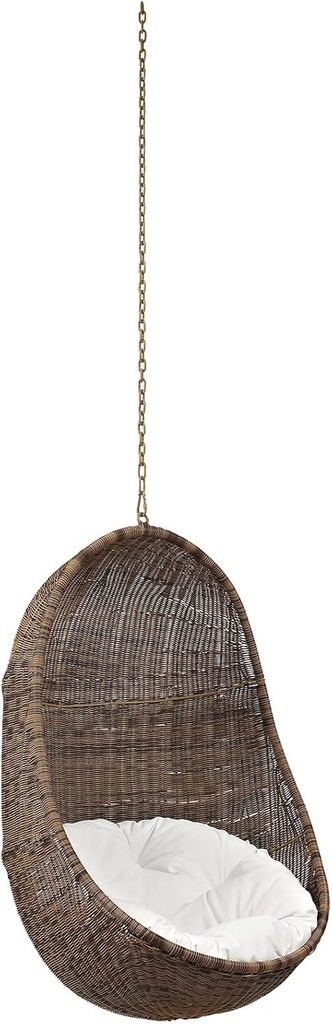 Modway Bean Outdoor Patio Swing Chair, Coffee White