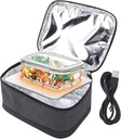 TOPINCN Electric Lunch Box Food Warmer Portable Food Heater Heated Lunch Box Bag USB Constant Heating Insulation Bag for Car Truck Home Work (Light Gray)