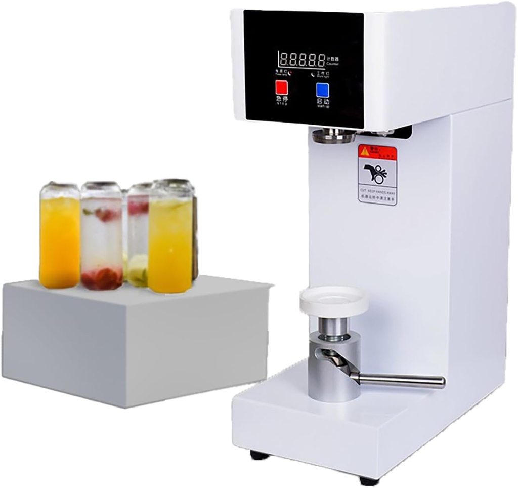 Semi-Automatic Can Sealing Machine for Aluminum & PET Cans – Commercial Can Sealer Machine, Electric Can Seamer for Milk Tea, Soda, Drink Bottles – Food-Grade Benchtop Auto Capper