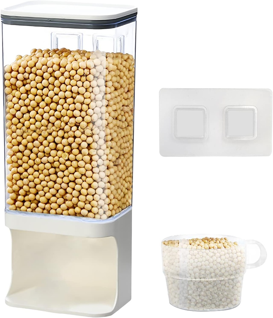 Detergent Dispenser for Laundry Room,Wall-Mounted Laundry Detergent Dispenser with Spigot Cup Holder,Suitable for Soap Beads Rice Scent Boosters Dry Food Dog Food Dispenser Storage Containers(1.5L)