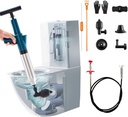 Toilet Plunger Heavy Duty, Drain Clog Remover Tool High Pressure Air Drain Blaster, Sink Plunger, Toilet Snake for Bathroom, Sink, Floor, Kitchen, Clogged Pipe