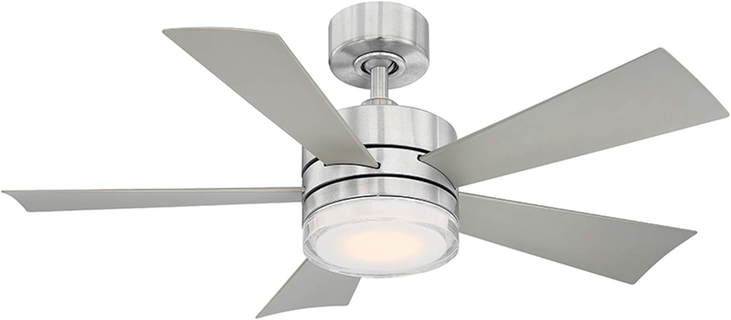 Modern Forms Fans FR-W1801-42L-27-SS Transitional 42``Ceiling Fan from Wynd collection in Pwt, Nckl, B/S, Slvr. finish,