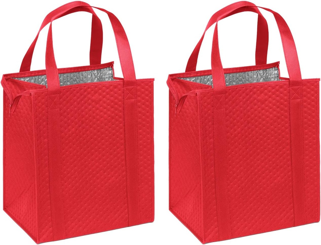 Mediz Hannah Smart Large Capacity Heavy Duty Insulated Shopping Bag (2, Red)