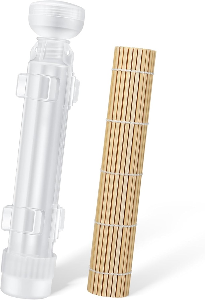 Sushi Roller 11.8 inches Sushi Bazooka Sushi Maker Chef Tool Rice Roller Durable Rice Maker Machine Mold for Easy Sushi Cooking Translucent white