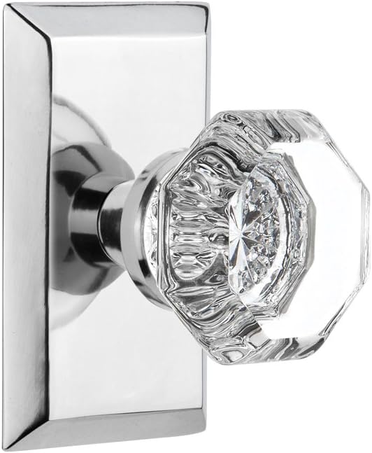 Nostalgic Warehouse Studio Plate Waldorf Crystal Door Knob