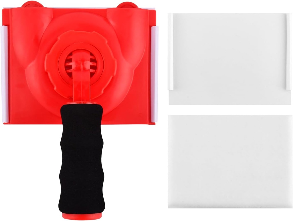 Paint Edge Trimmer with 2 Replace Pads, Walls and Ceilings Pad Painter with Guide Wheels, Paint Pad Applicator, Edge Painting Tool for Walls, Ceilings, Corners