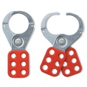 Master Lock 421 Lockout Tagout Hasp with Vinyl-Coated Handle and Extended Jaw, Red, "1-1/2"" Inside jaw Diameter"