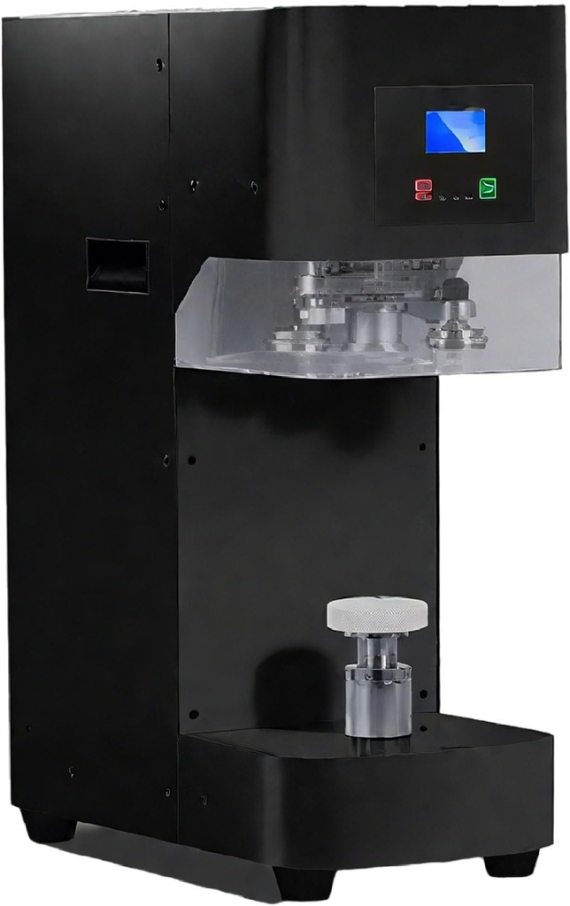 Automatic Can Sealer Machine/Commercial Soda Can Sealer, Real-Time Led Counter, 3-Second Seal, for Plastic Aluminum Beer Can, with 330/500/650 Ml Coaster Black