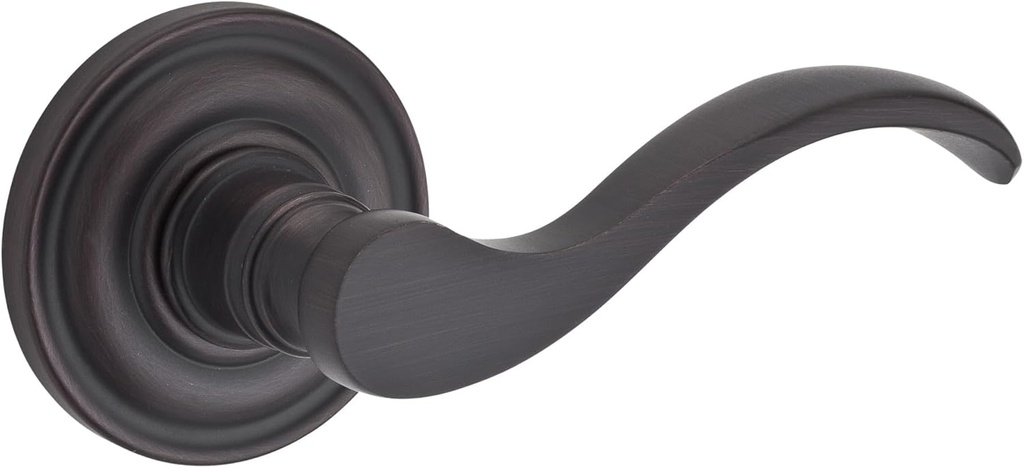 Baldwin FD.CUR.R.TRR Curve Non-Turning Two-Sided Dummy Door Lever Set with Round Rose - Venetian Bronze