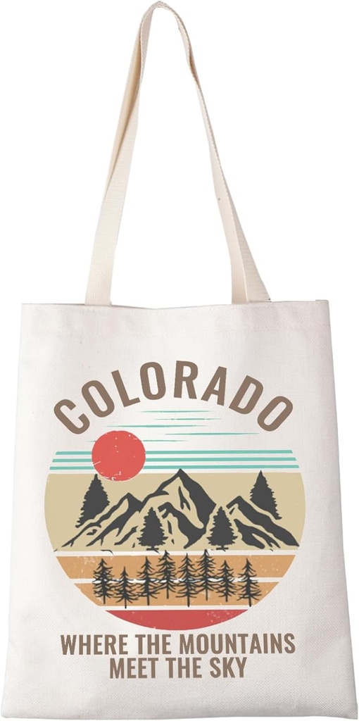 XYANFA Colorado Tote Bag Colorado Mountain Journey Souvenirs Gift Colorado Where The Mountains Meet Sky Reusable Shopping Bag