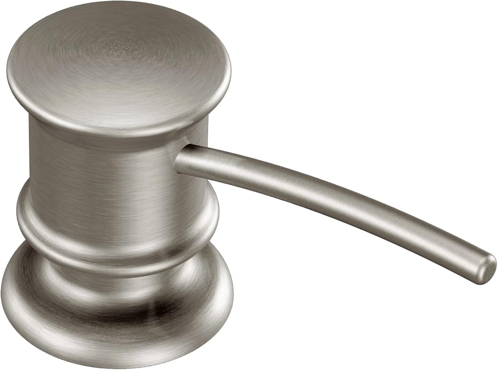 Moen Spot Resist Stainless Deck Mounted Kitchen Soap Dispenser with Above the Sink Refillable Bottle for Kitchen Sink, 3944SRS
