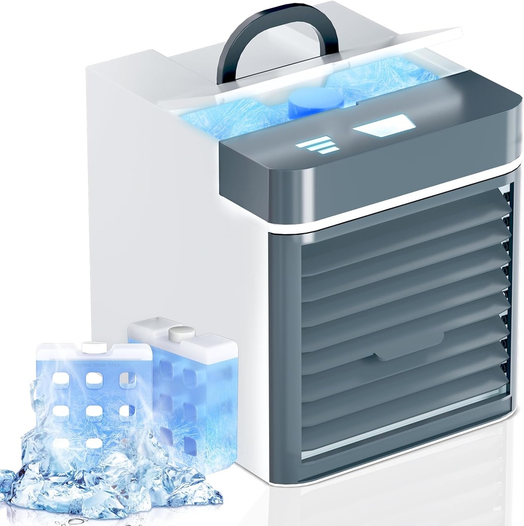 Portable Air Conditioners, Anti-leakage Water Mini Air Cooler with 3 Speeds, Personal Air Conditioner for Room Desk Office Home Tent-0910