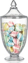 26oz Glass Decorative Candy Jars Clear Cookie Jar Storage Jar with Lid for Candy Buffet Wedding Decor Bathroom Storage Table Centerpiece