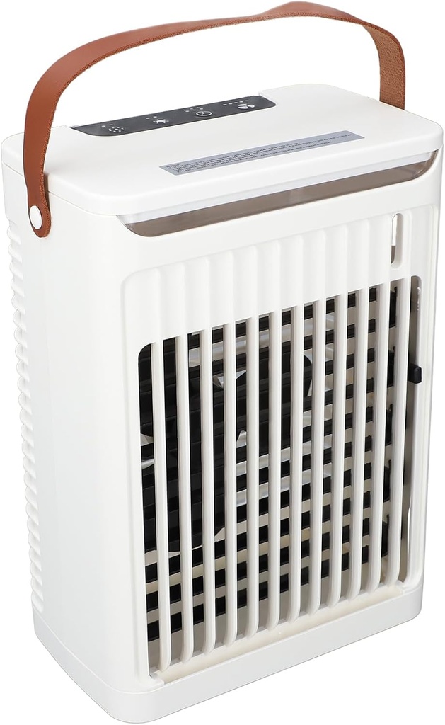 Portable Air Conditioner Humidifier Fan Cooler with 680ml 2 Cold Mists 5 Speeds 2 Cold Mists & 7 LEDs Mini Evaporative Air Conditioner