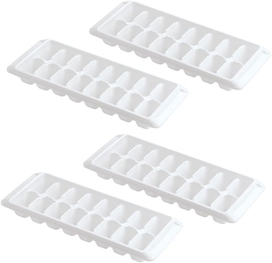 Easy Release White Ice Cube Tray, 16 Cube Trays (Pack of 4) (4 Pack - 64 Cubes)
