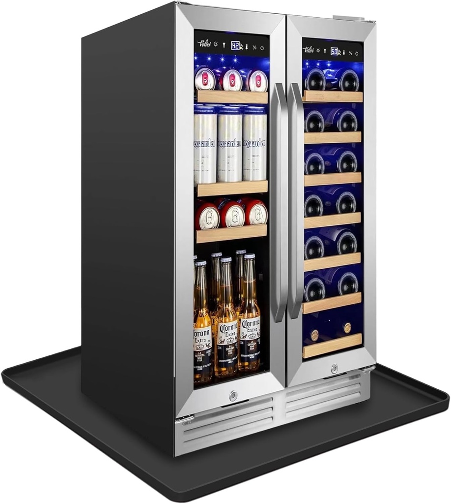 27''x27'' Extra Large Mini Fridge Silicone Mat with 0.5'' Raised Edges, Prevent Water Leakage and Floor Damage from Elecrical Equipment such as Washing Machines, Dryer, Mini Fridge, Wine Cabinet.