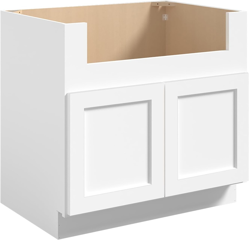 ROOMTEC 36" Kitchen Farmhouse Sink Base Cabinet, Large Capacity Under Sink Storage Cabinet with Soft-Close Doors, Sink Base Cabinet for Farmhouse Sink Single Bowl in Kitchen, Bathroom, and Laundry