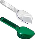 VALICLUD 2Pcs Multi Functional Grain Scoop with Sealing Clip Food Grade Rice Spoon for Flour Cereals and Powder Serving Lightweight Kitchen Tool in Transparent White Green