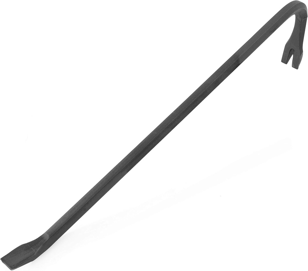 GreatNeck WR18 18-Inch Wrecking Bar, Pull Nails and Pry Apart Wood, Useful Tool for Every Home Owner, Goose-Necked Body for Max Leverage, Nail Puller & Chisel Ends, Drop Forged Steel Body
