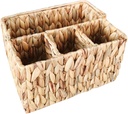 Multi-functional Silverware Organizer Basket Woven Cutlery Storage Big Silverware Holder Buffet Organizer
