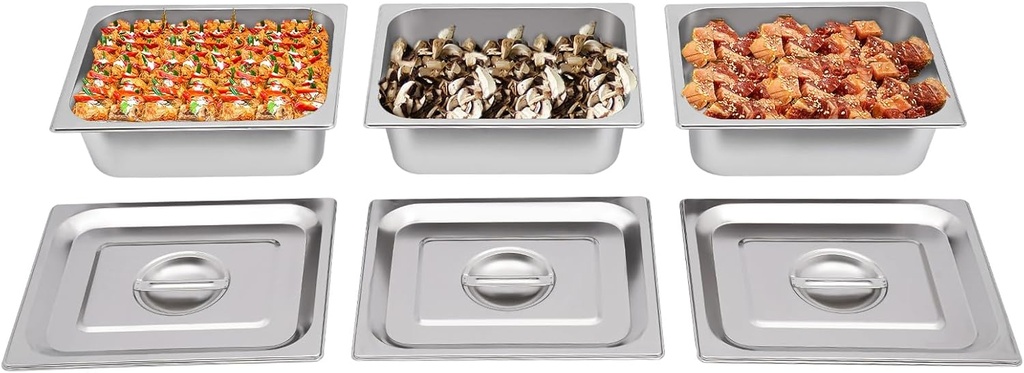 3 Pack Steam Table Plates, Restaurant Steam Plates, Hotel Steam Table Plate for Hotel Canteen Restaurant Office Cafeteria Party