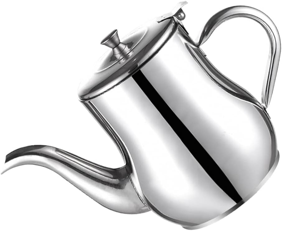 DOITOOL Stainless Steel Oil Strainer Pot, Oil Dispenser With Removable Strainer, Tea Pot Kettle, Oiler Filter Pot, Oil Separator Grease Storage Can for Home Kitchen 15X8CM