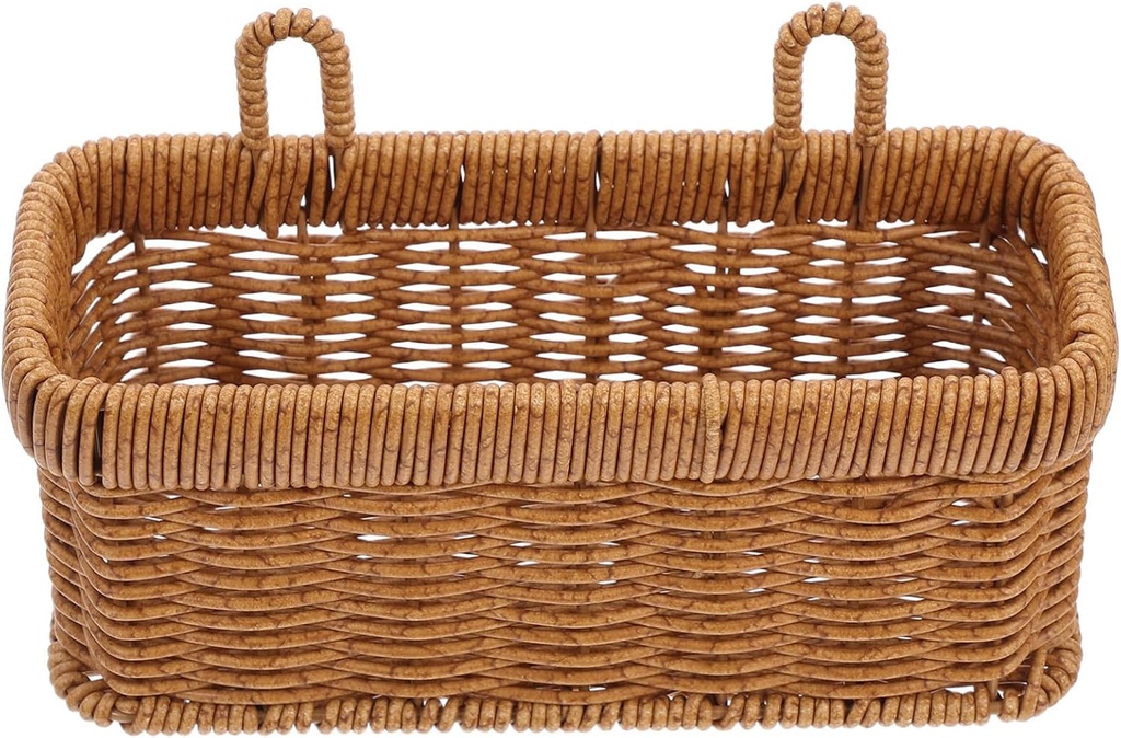 Alipis Wall-mounted Handwoven Storage Basket for Kitchen Retro Decorative Organizer for Ginger and Garlic Breathable Woven Wall Basket Hook Convenient Hanging Storage