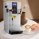 Commercial Milk Frother, 12L Steam Milk Frothing Machine, 3000W Electric Water Boiler with LED Display for Espresso Coffee Tea Coffee Shop Dessert Shop Hotel Milk,Silver