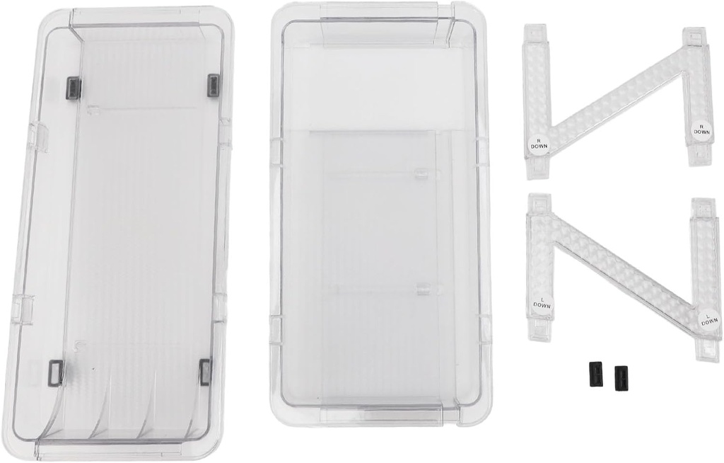 Rolling Soda Can Organizer for Refrigerator, 2 Layer Clear Expandable Beverage Dispenser, Automatic Rolling Beer Can Holder, Stable Non Slip Bottom, Adjustable Width for Fridge