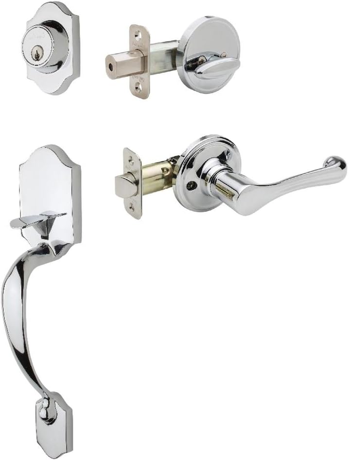 Copper Creek HZ2610xBL-PS Heritage Front Door Handleset with Braxton Lever Interior Assembly in PS